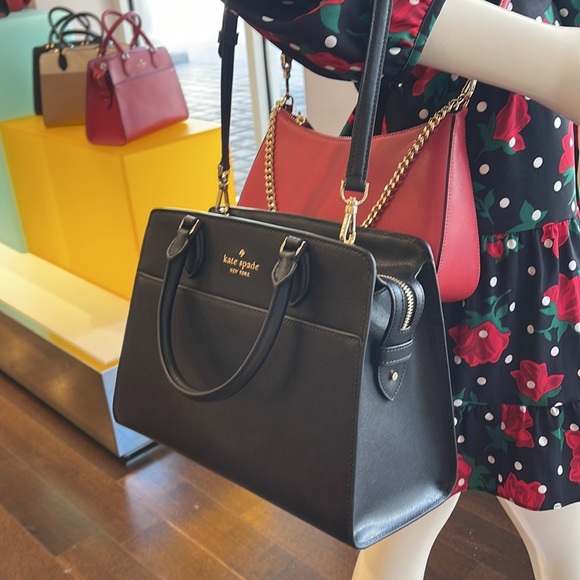 Kate Spade Madison Saffiano Leather Medium Satchel
COLOR:
Black 
NWT - Picture 9 of 16